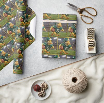 Duck Football Player In a Stadium Wrapping Paper
