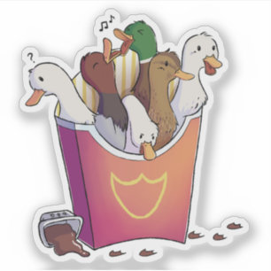 Duck fries sticker