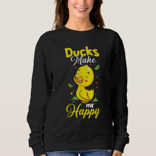 Duck Funny Duck Lover Ducks Make Me Happy Kids Sweatshirt