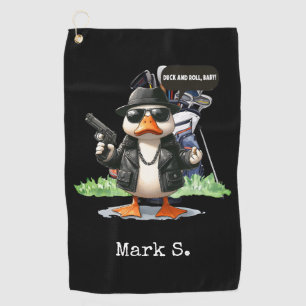 Duck Funny Face Golf Towel