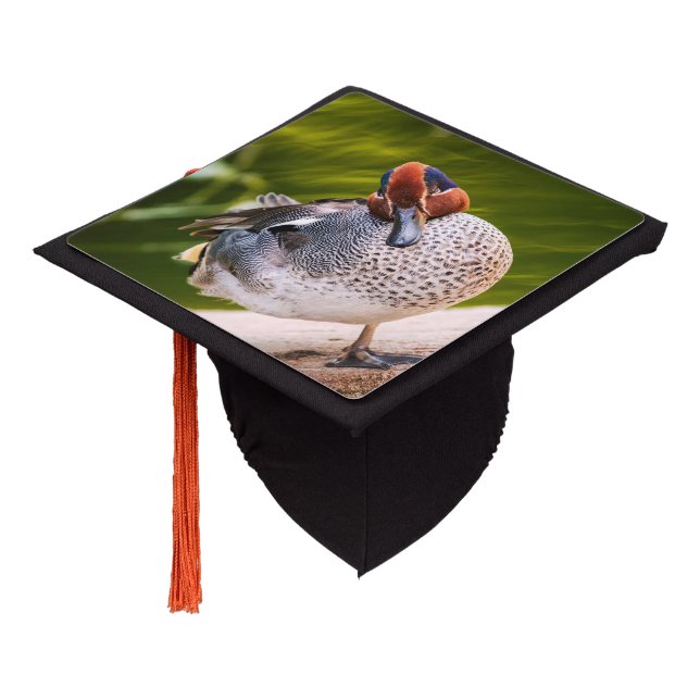 Duck Gets A Leg Up Graduation Cap Topper (Angled)