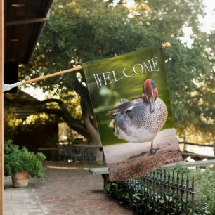 Duck Gets A Leg Up Welcome House Flag