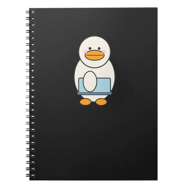 Duck going to work, funny work notebook (Front)