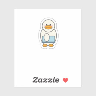 Duck going to work, funny work sticker