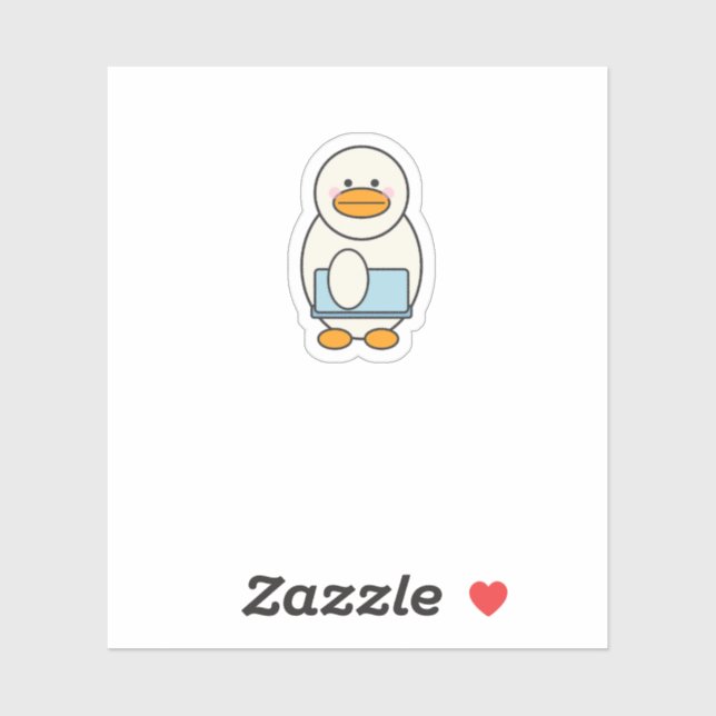 Duck going to work, funny work sticker (Sheet)