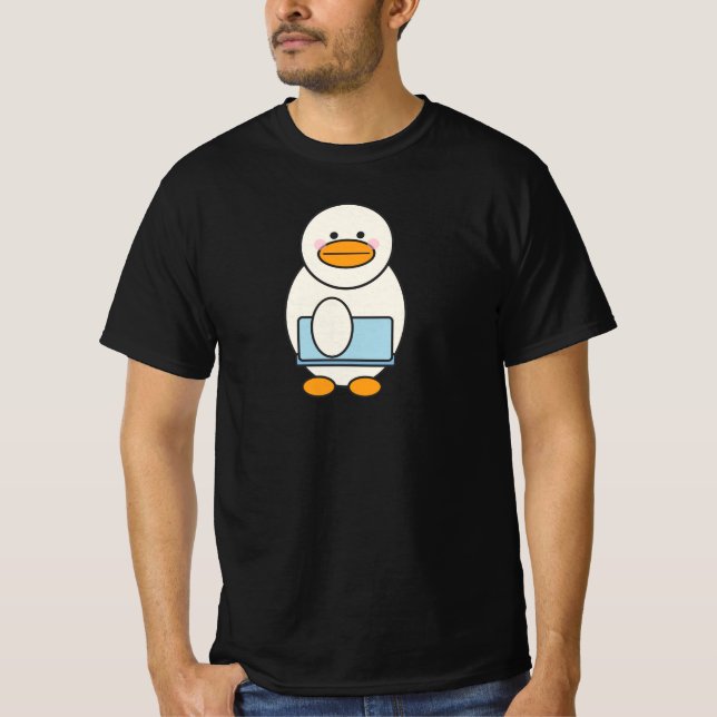 Duck going to work, funny work T-Shirt (Front)