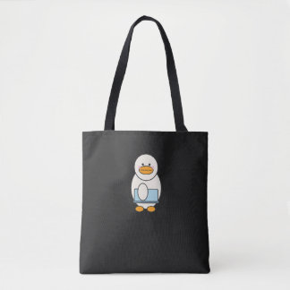 Duck going to work, funny work tote bag