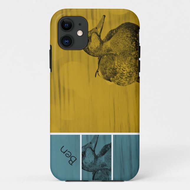 Duck-Gold and Blue iPhone 5 case *Personalize (Back)