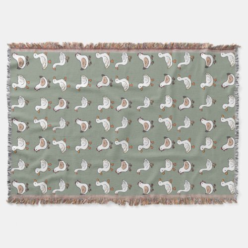  Duck Goose  Chick Parade Throw Blanket