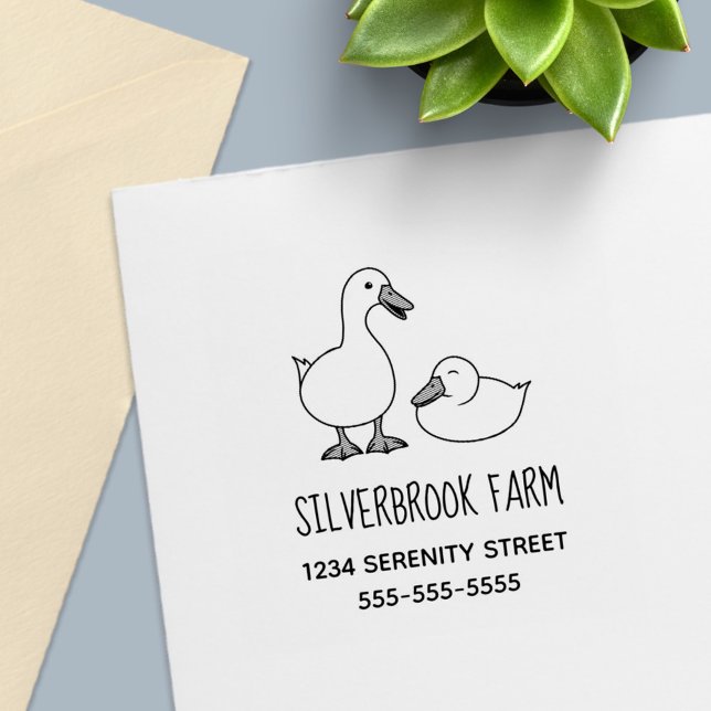 Duck Goose Farm Address 2 Self-inking Stamp (Creator Uploaded)