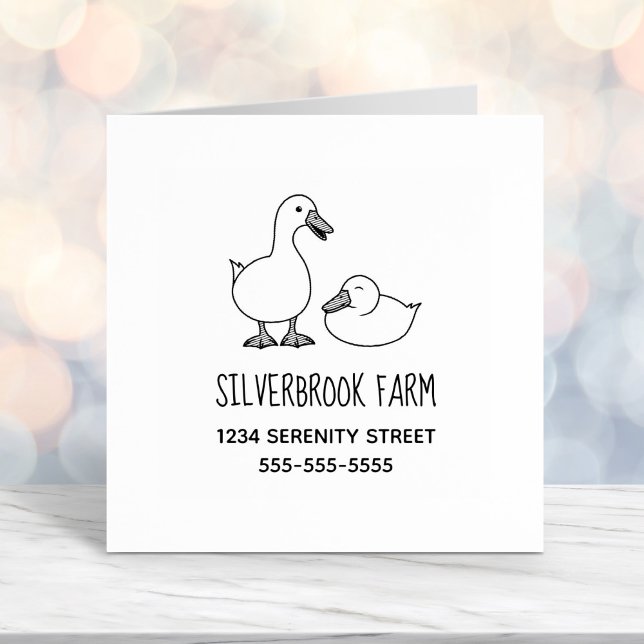 Duck Goose Farm Address 2 Self-inking Stamp (Creator Uploaded)
