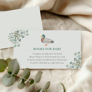 Duck Greenery Baby Shower Books For Baby Enclosure Card