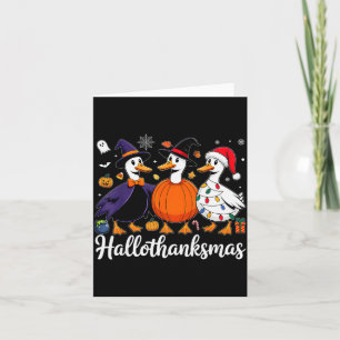 Duck Halloween Thanksgiving Christmas Happy Hallot Card