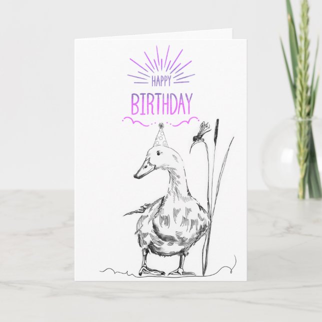Duck Happy Birthday Card (Front)