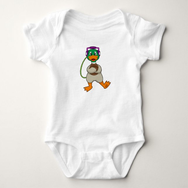 Duck Headphone Music Baby Bodysuit