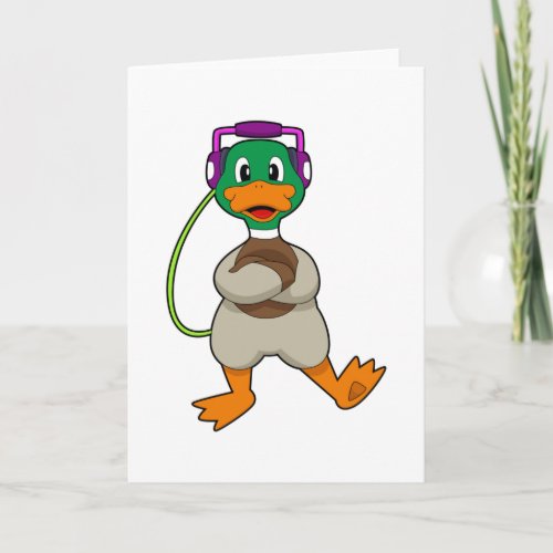 Duck Headphone Music Card