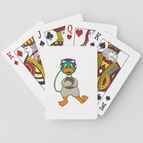 Duck Headphone Music Poker Cards