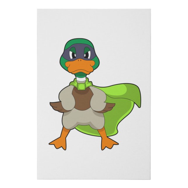 Duck Hero Cape Faux Canvas Print (Front)