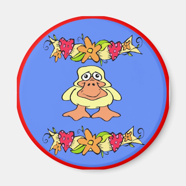 Duck Hex Sign Cartoon Magnet (Front)