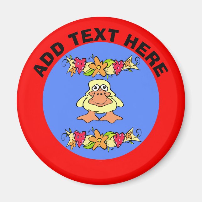 Duck Hex Sign Cartoon Magnet (Front)