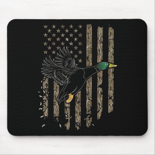 Duck Hunter American Flag Waterfowl Hunting Camouf Mouse Pad