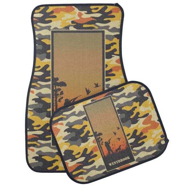 Duck Hunter and Camo Car Floor Mat (Set)