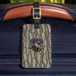 Duck Hunter Dog Waterfowl Hunting Oak Bark Camo Luggage Tag