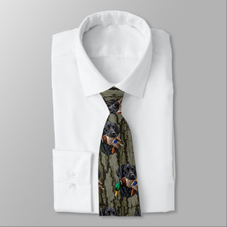 Duck Hunter Dog Waterfowl Hunting Oak Bark Camo Neck Tie