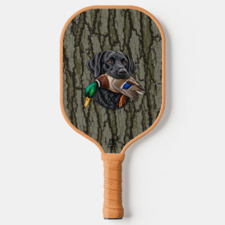 Duck Hunter Dog Waterfowl Hunting Oak Bark Camo Pickleball Paddle