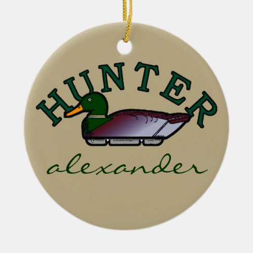 Duck Hunter_ Personalized Ceramic Ornament