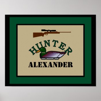 Duck Hunter Personalized Man Cave Poster by hungaricanprincess at Zazzle