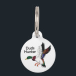 Duck Hunter Pet ID Tag<br><div class="desc">"Duck Hunter" with Mallard duck in flight</div>