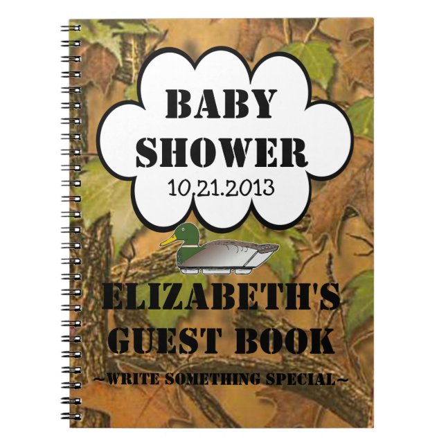 Duck Hunters Baby Shower Guestbook Notebook (Front)