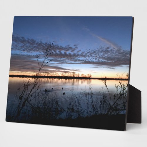 Duck Hunters Sunrise Canvas Print Plaque