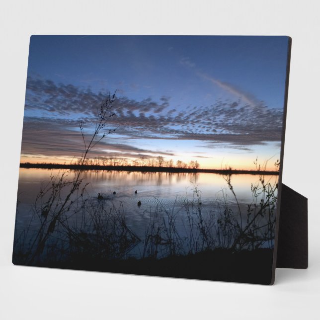 Duck Hunter's Sunrise Canvas Print Plaque (Side)