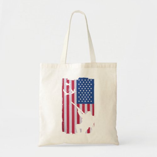 Duck Hunting American Flag Top for USA Men Duck Hu Tote Bag