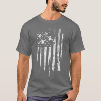 Duck Hunting American Flag Waterfowl Goose Gift Fo T-Shirt