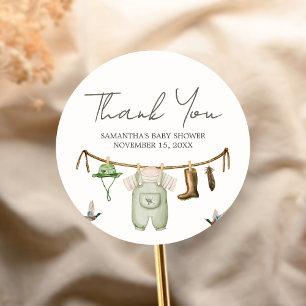 Duck Hunting Baby Shower Classic Round Sticker