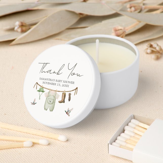 Duck Hunting Baby Shower Mini Candle Favors (Insitu)