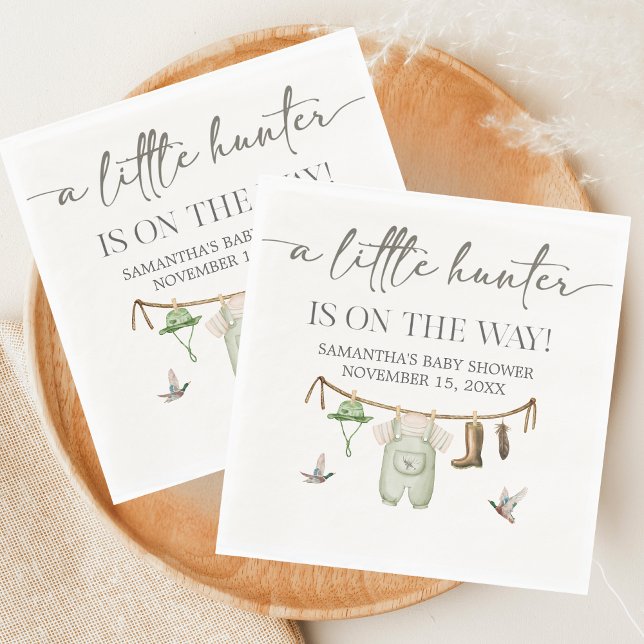 Duck Hunting Baby Shower Napkins (Little Hunter Duck Baby Shower Napkin)