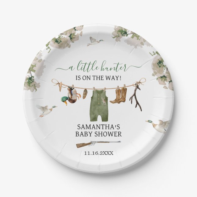 Duck Hunting Baby Shower Paper Plates (Front)