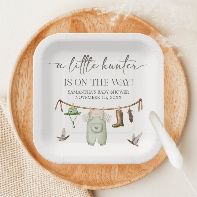 Duck Hunting Baby Shower Paper Plates (Little Hunter Duck Baby Shower Paper Plate)
