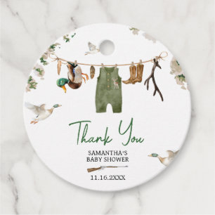 Duck Hunting Baby Shower Round Favor Tags