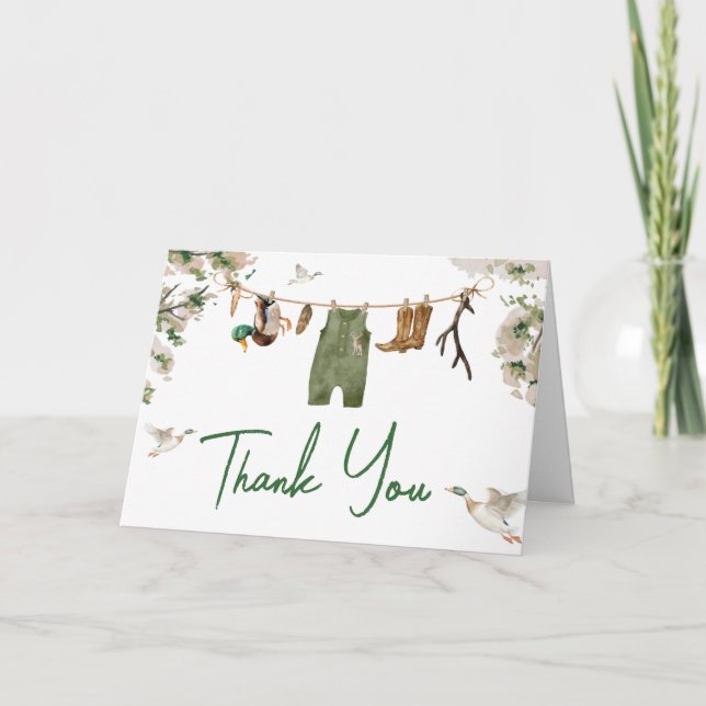 Duck Hunting Baby Shower Thank You Card (Front)