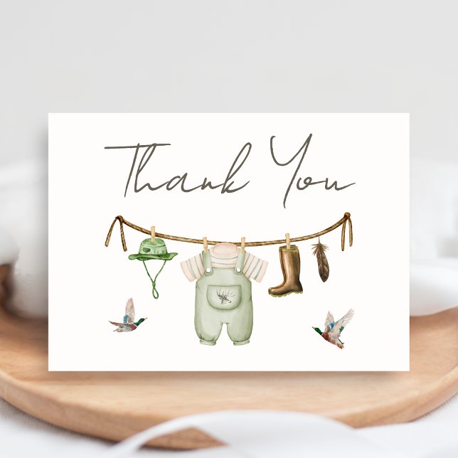 Duck Hunting Baby Shower Thank You Card (Little Hunter Duck Baby Shower Thank you Card)