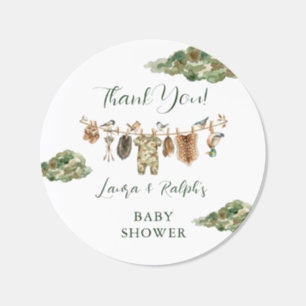 Duck Hunting Baby Shower Thank you Classic Round Sticker