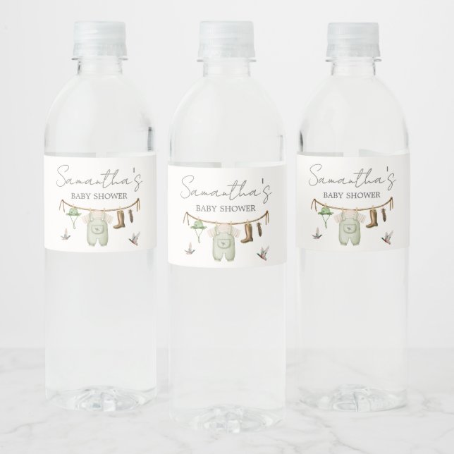Duck Hunting Baby Shower Water Bottle Label (Bottles)