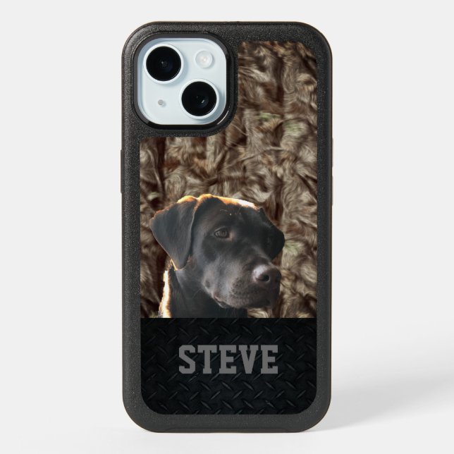 Duck Hunting Bird Dog Camo Name iPhone 15 Case (Back)