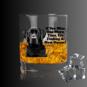 Duck Hunting Bird Dog Funny Quote Labrador Whiskey Glass