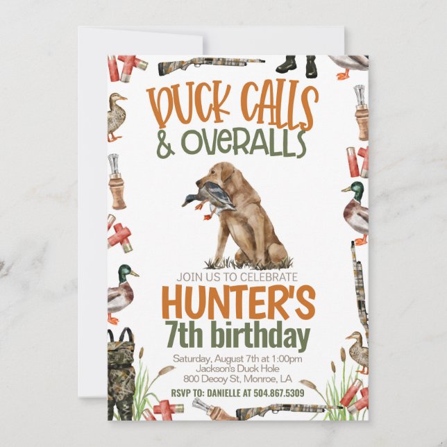Duck Hunting Birthday Invitation (Front)